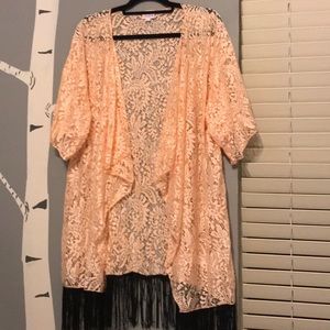 Lularoe Lace Monroe Kimono Large
